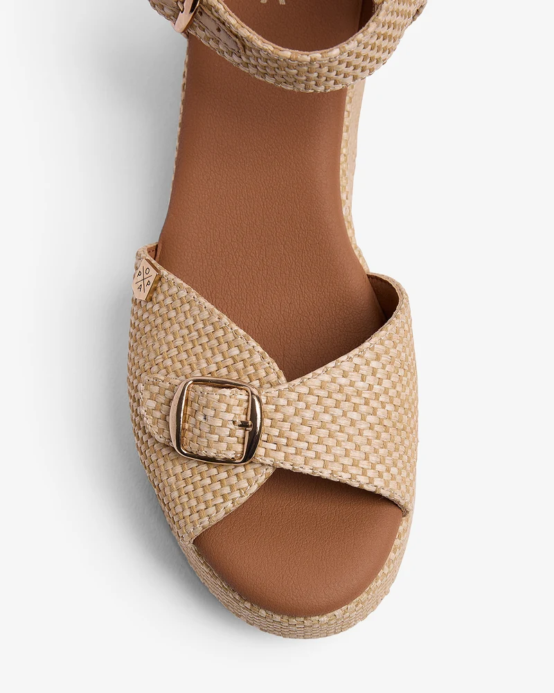 Cuña Muriel Rafia Beige