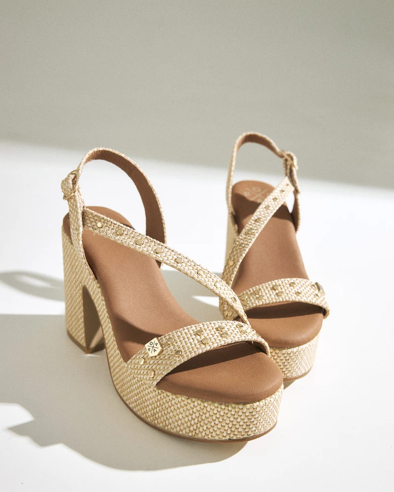 Sandalia Morlan Rafia Beige