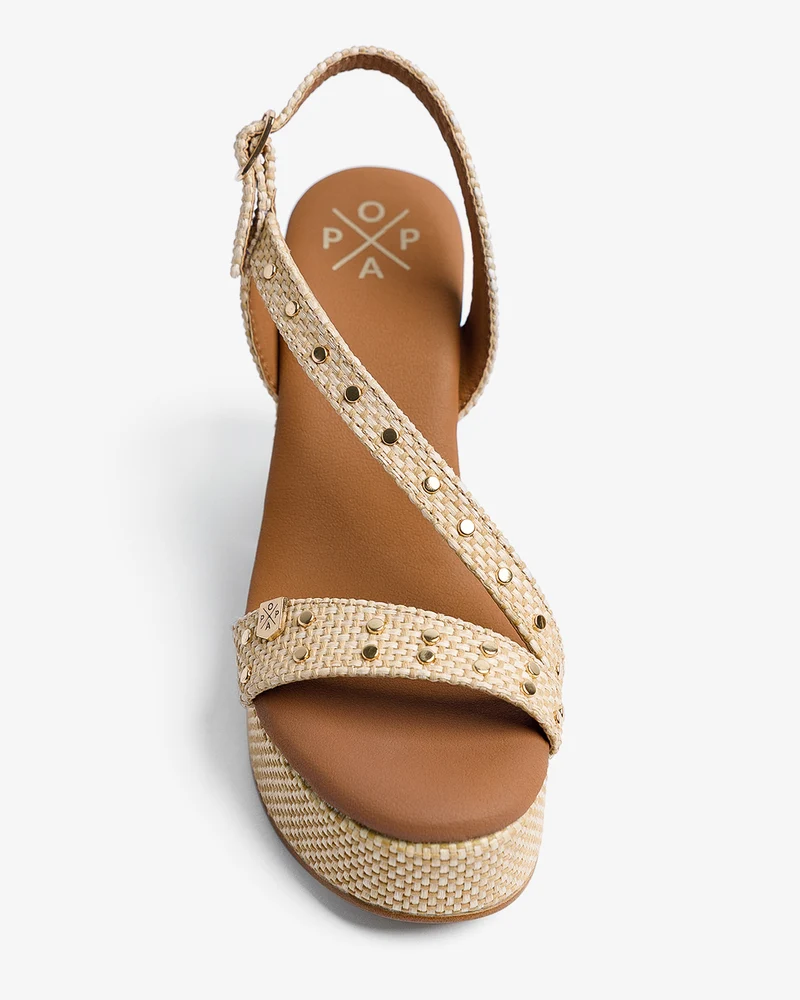 Sandalia Morlan Rafia Beige