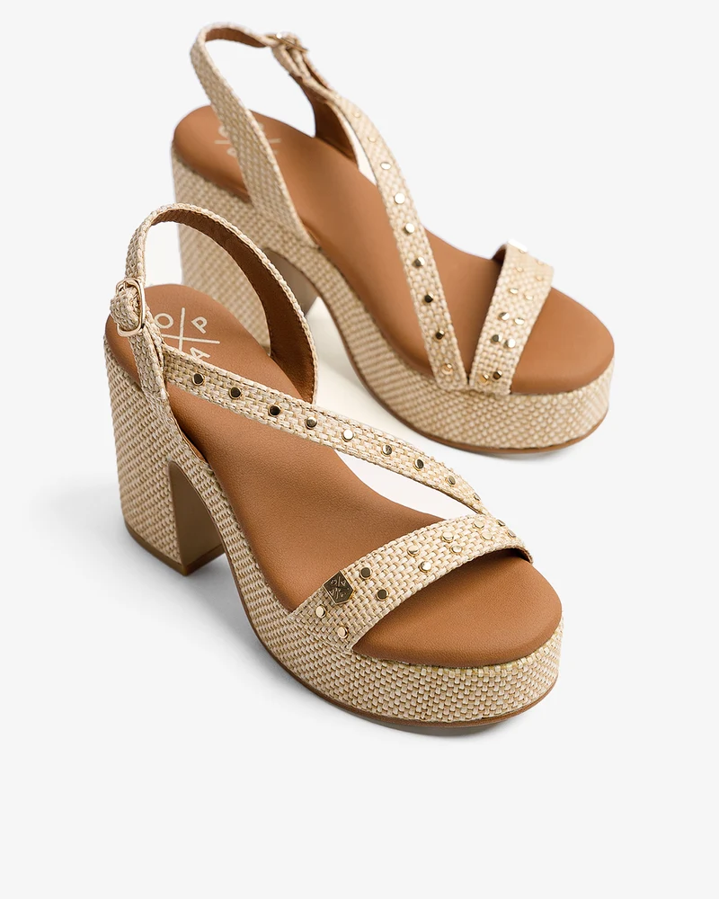 Sandalia Morlan Rafia Beige