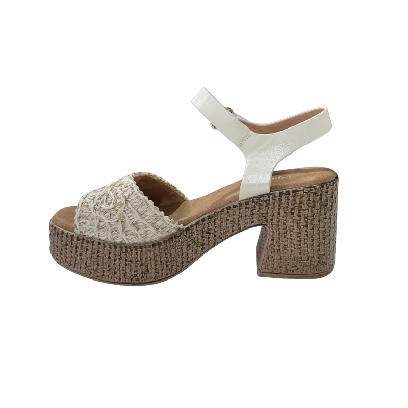 MUJER SANDALIA RAFIA BLANCO