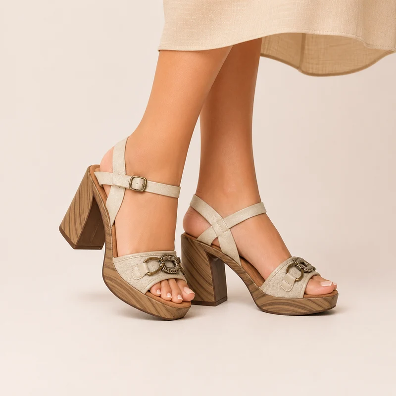 MUJER SANDALIA ESLABON ORO