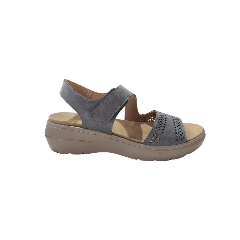 MUJER SANDALIA CUÑA PICADA JEANS