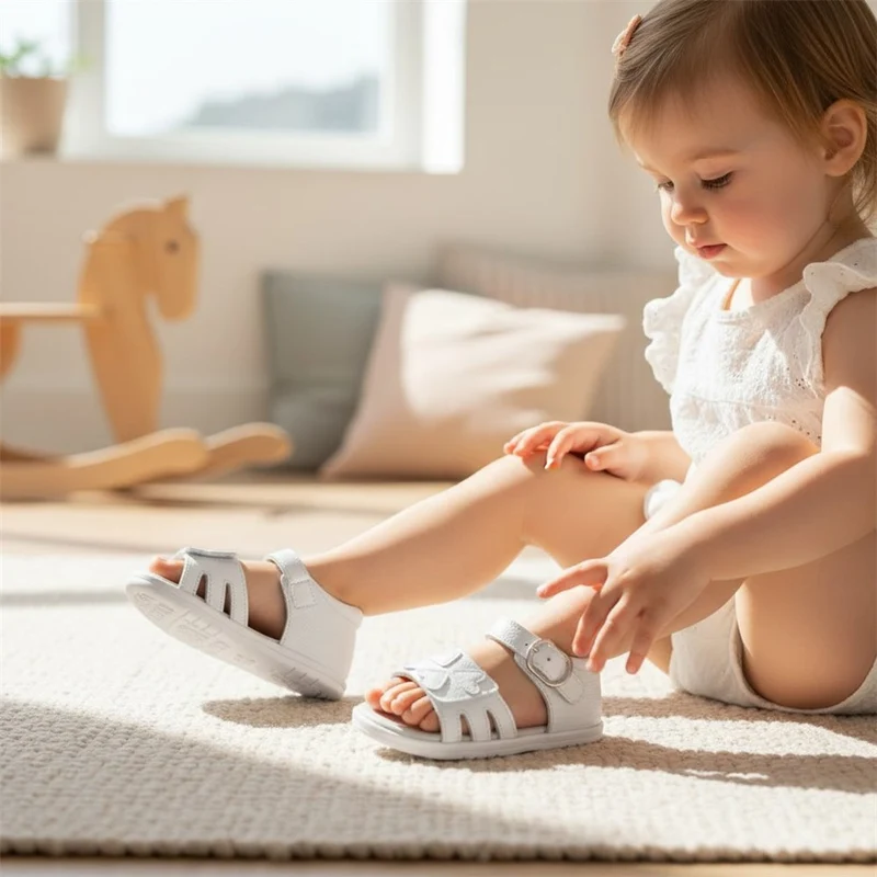 Sandalias Bubble Kids Corazones C1698 Blanco