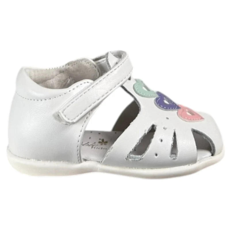 Sandalias Bubble Kids Cerradas Corazones C614 Blanco