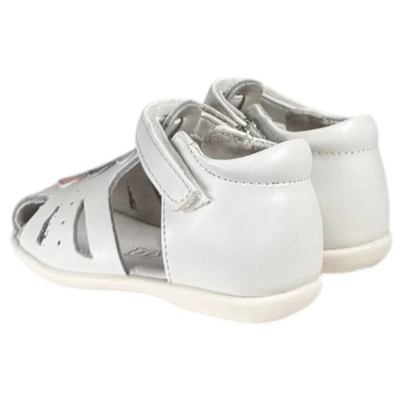 Sandalias Bubble Kids Cerradas Corazones C614 Blanco