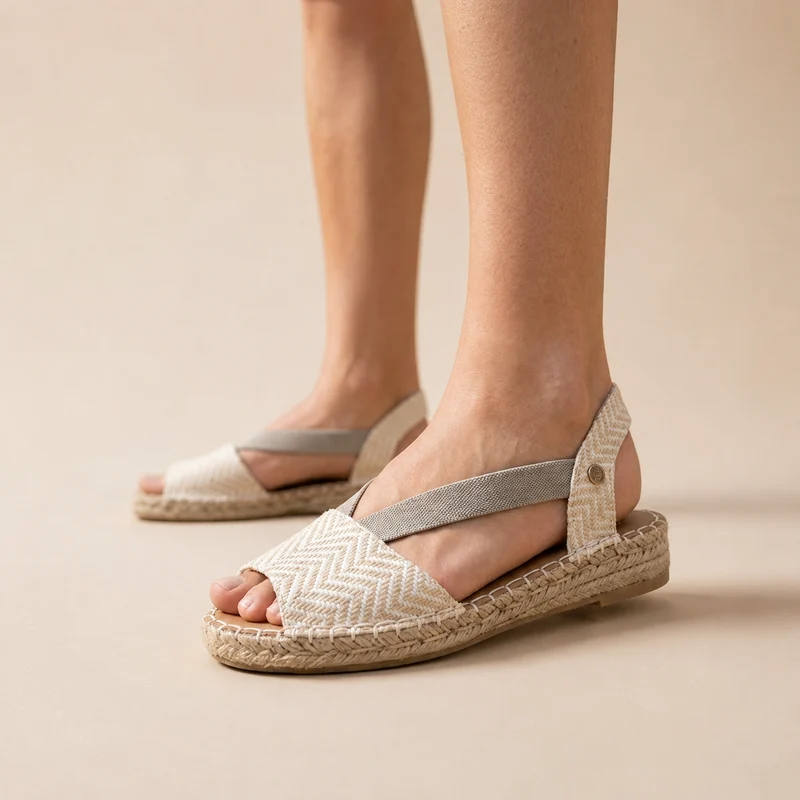MUJER ESPARTO PLANA AMALFI PUNTERA BEIGE