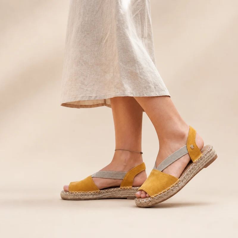 MUJER ESPARTO PLANA AMALFI PUNTERA AMARILLO