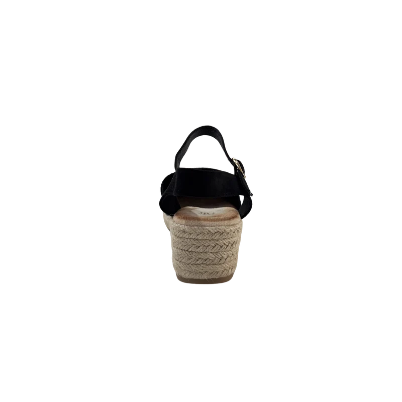MUJER ESPARTO CUÑA LIN NEGRO