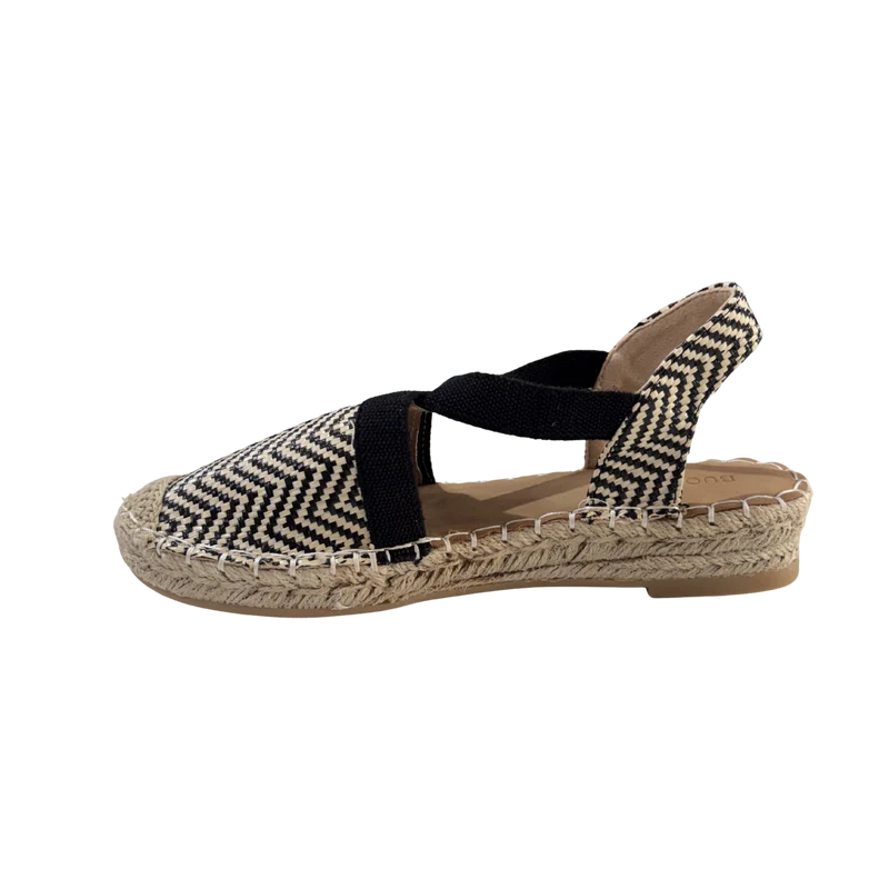 MUJER ESPARTO PLANA AMALFI NEGRO