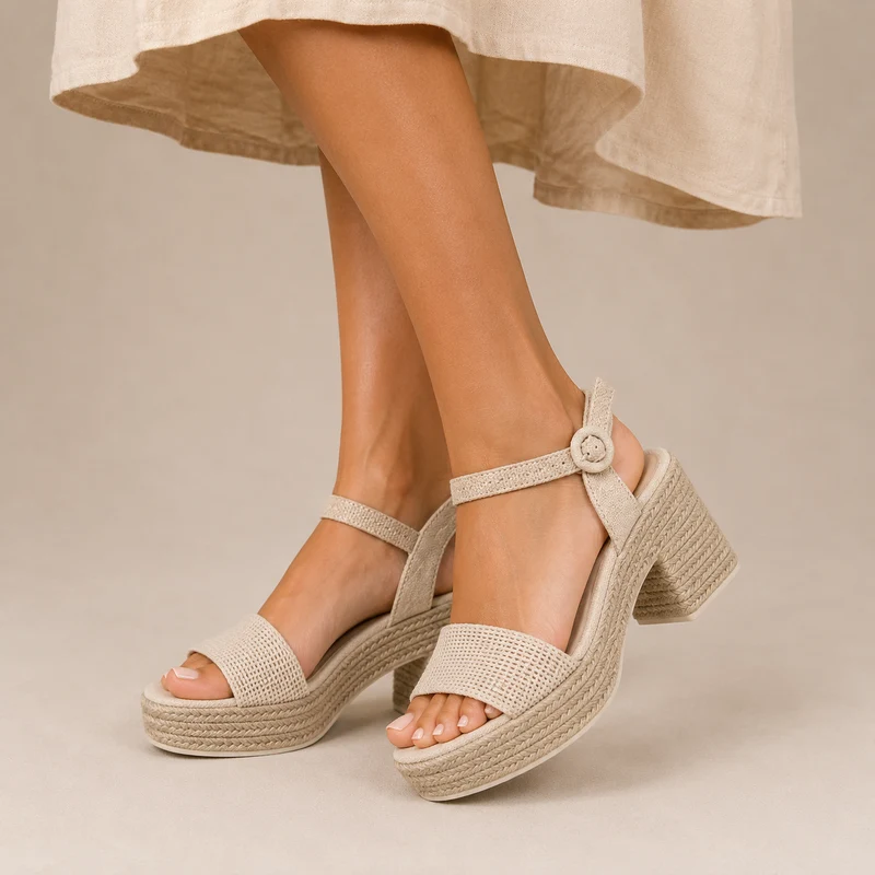 MUJER SANDALIA YUTE BEIGE DOBLE TIRA