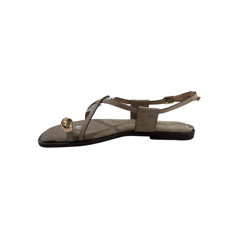 MUJER SANDALIA PLANA CALA KHAKI