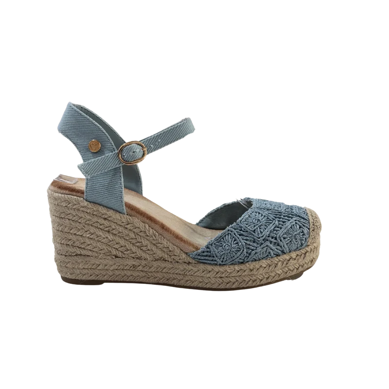 MUJER ESPARTO CUÑA COLI AZUL