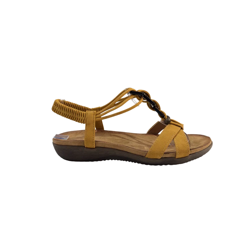 MUJER SANDALIA PLANA MERRY AMARILLO