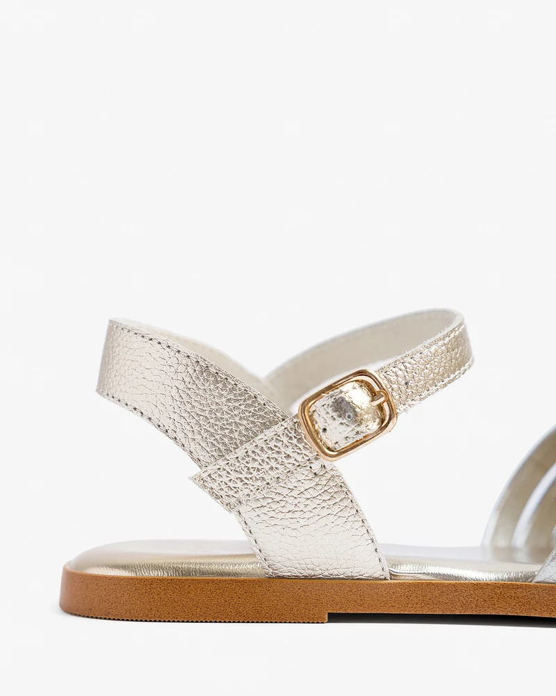 Sandalia Malvas Laminado Oro