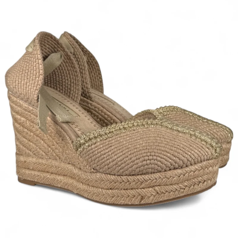Alpargatas Corina Cuña Bordados M5386 Natural