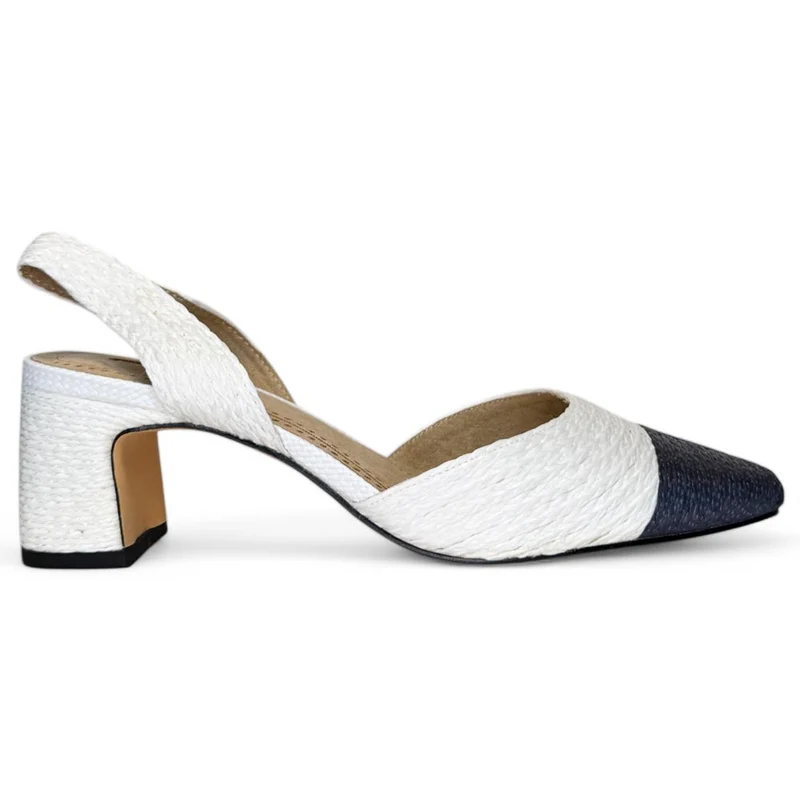 Zapatos Corina Rafia Puntera M5330 Blanco Marino