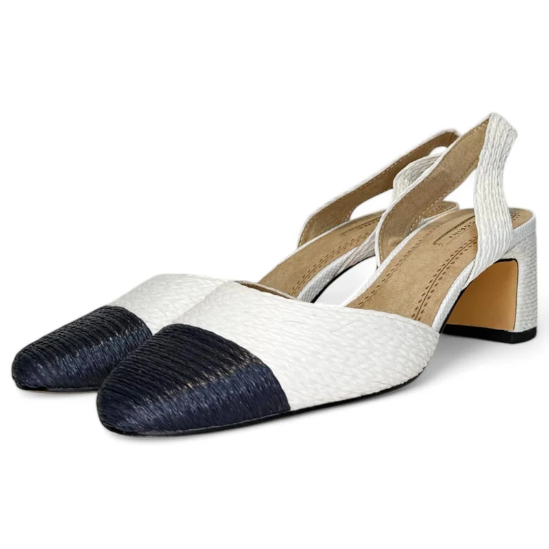 Zapatos Corina Rafia Puntera M5330 Blanco Marino