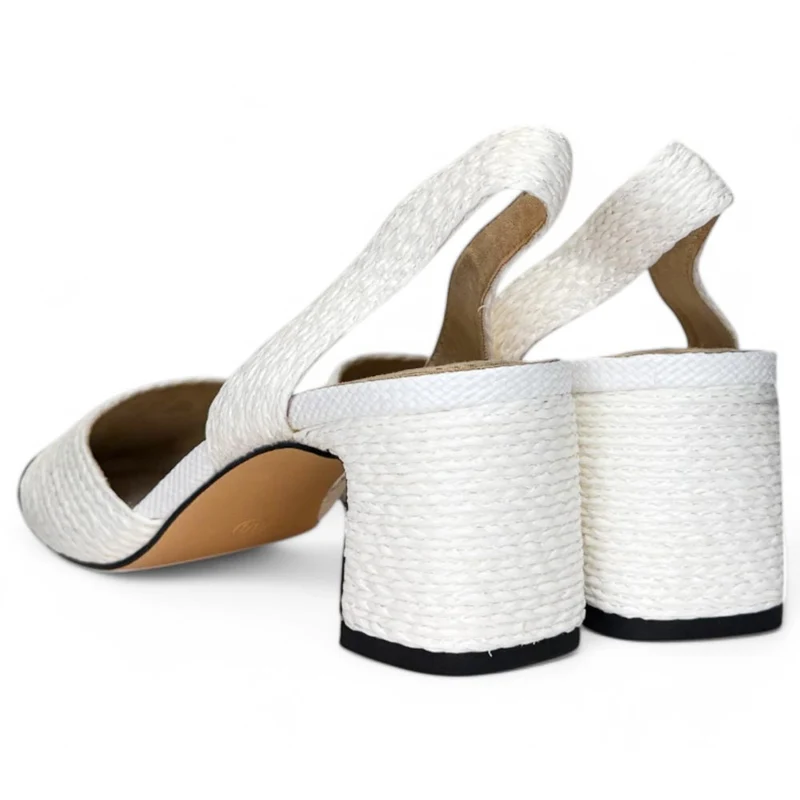 Zapatos Corina Rafia Puntera M5330 Blanco Marino