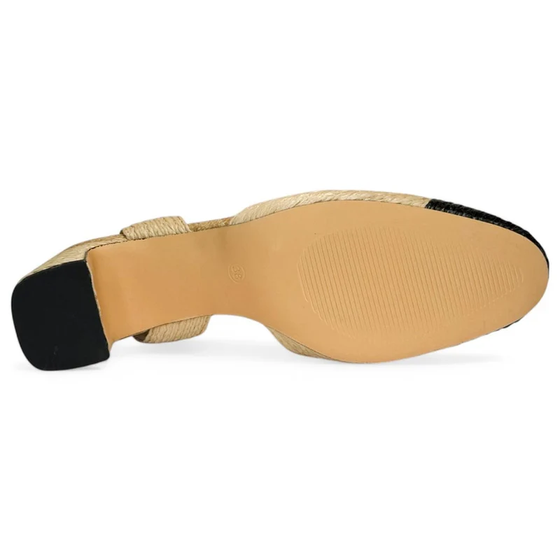 Zapatos Corina Rafia Puntera M5330 Natural Negro
