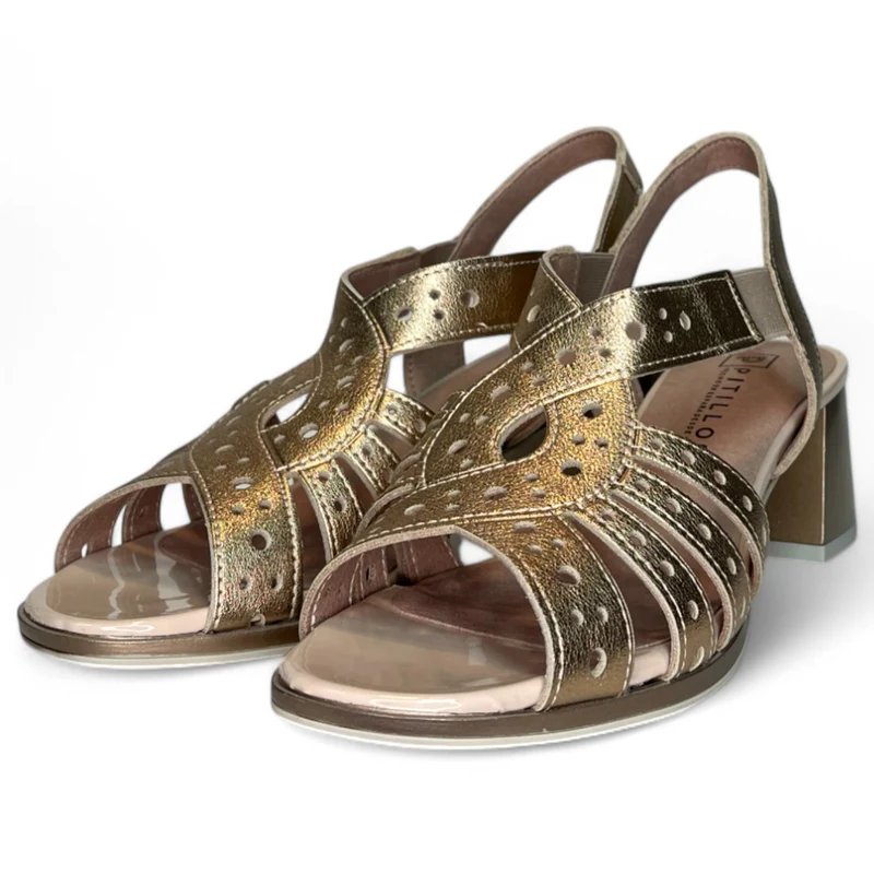Sandalias Pitillos Tacón Troqueladas 10530 Nude