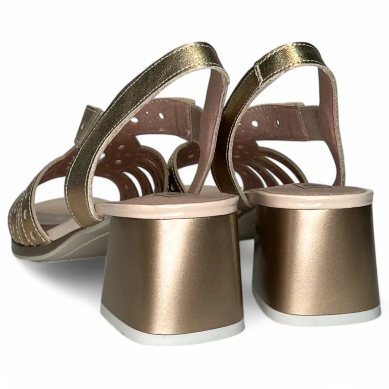 Sandalias Pitillos Tacón Troqueladas 10530 Nude