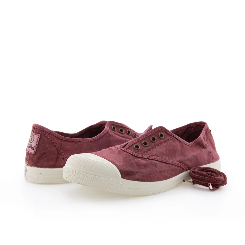 Zapatilla burdeos lavado LONA102 Natural World