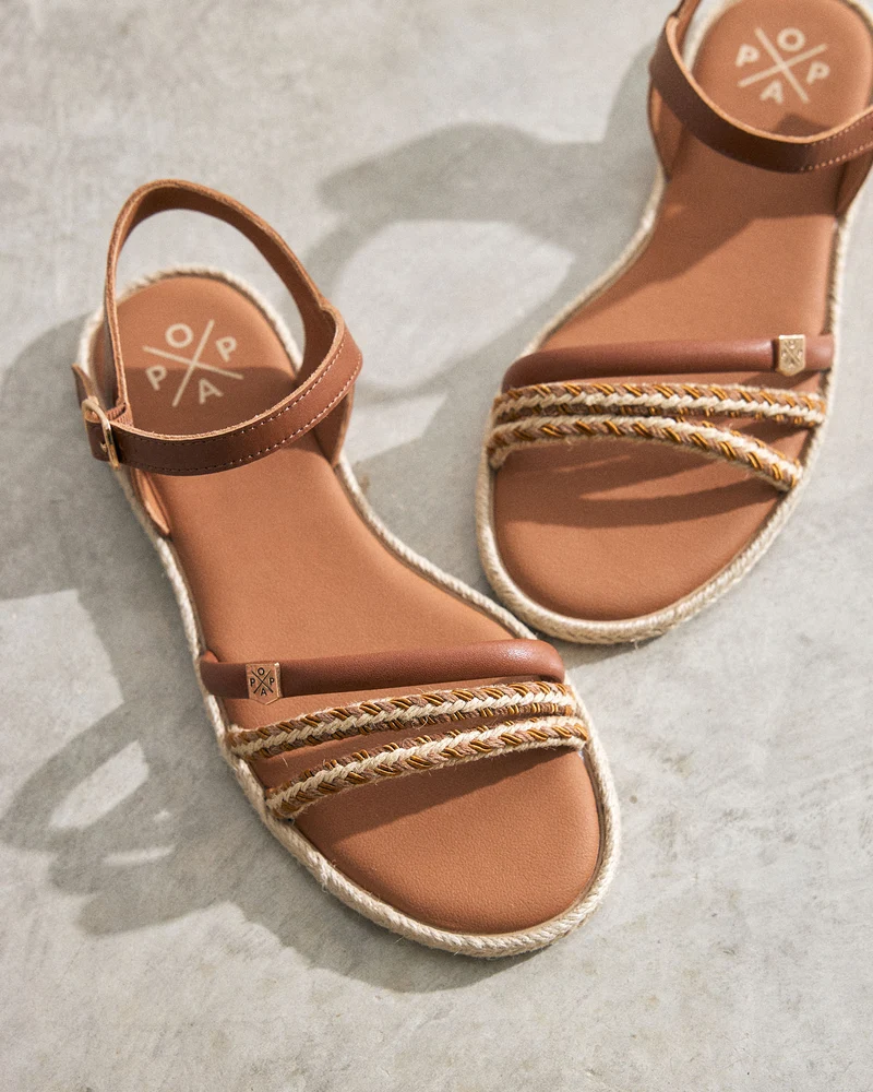 Sandalia Riazor Cuero Yute