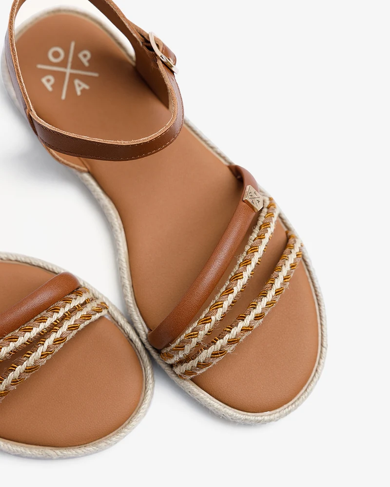 Sandalia Riazor Cuero Yute