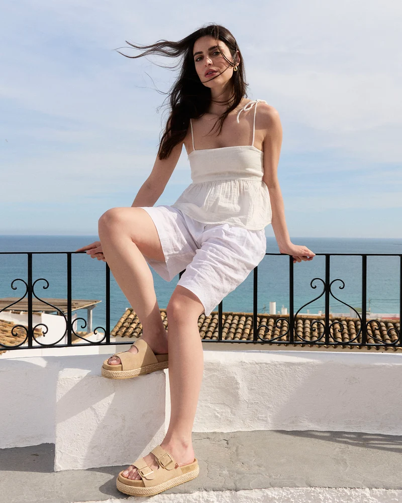 Sandalia Xago Serraje Beige