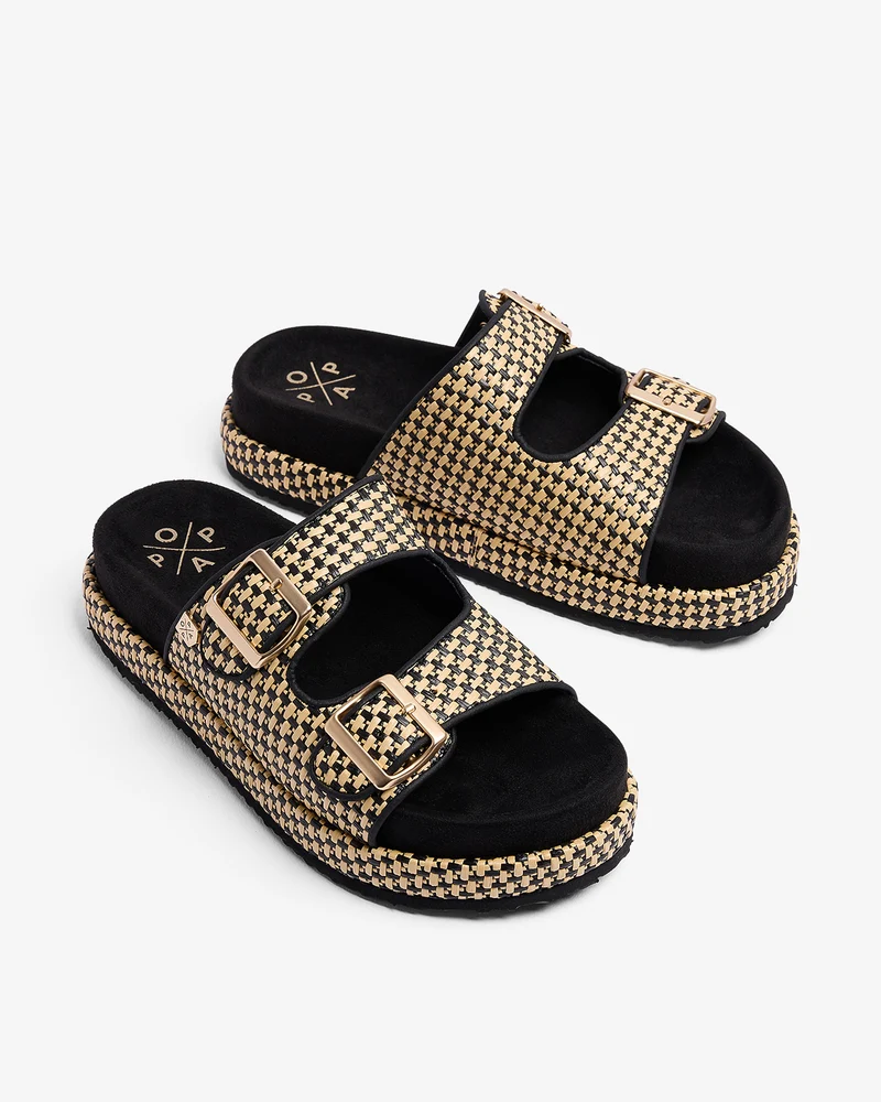 Sandalia Xago Galles Rafia Negra