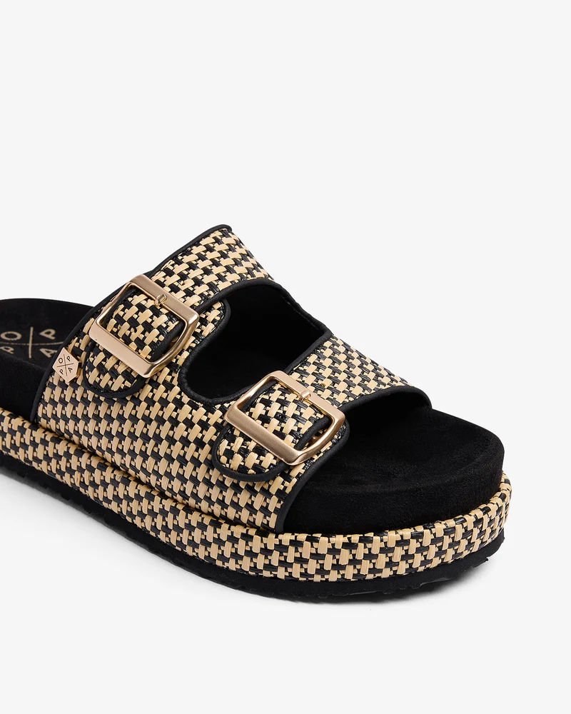 Sandalia Xago Galles Rafia Negra
