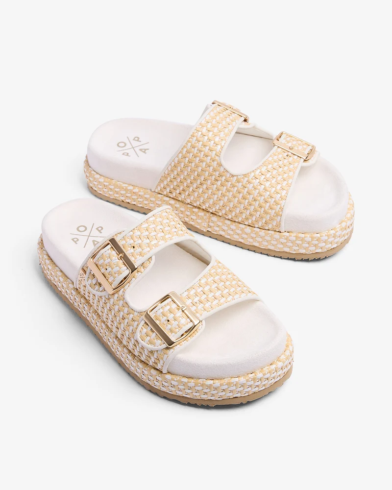 Sandalia Xago Galles Rafia Blanca