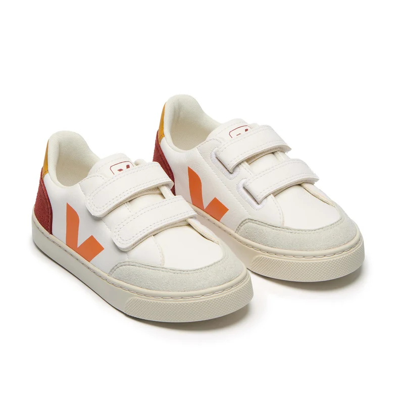 Deportiva blanco/naranja/burdeos V12VEL Veja