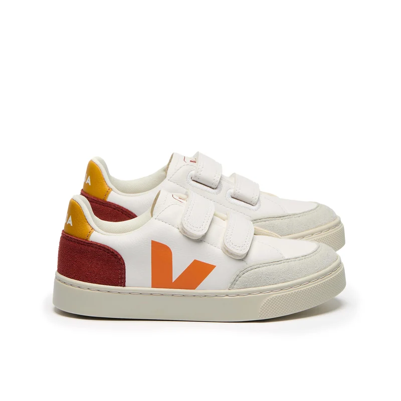 Deportiva blanco/naranja/burdeos V12VEL Veja