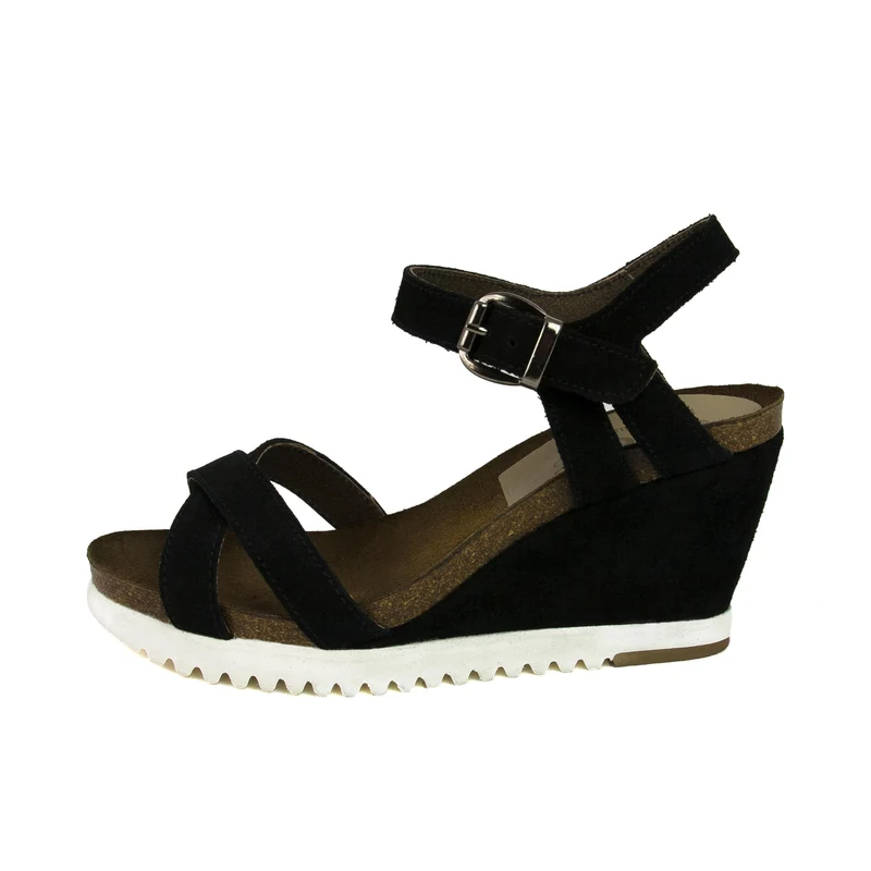 Sandalia serraje negro M1301 Pepa & Cris