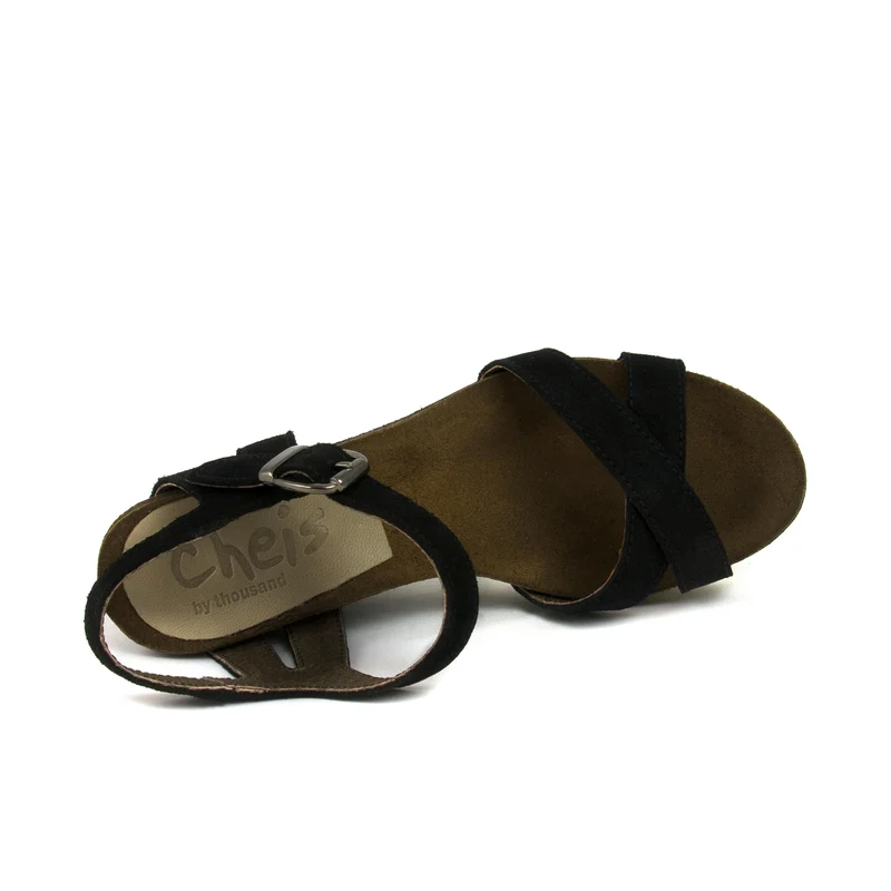 Sandalia serraje negro M1301 Pepa & Cris