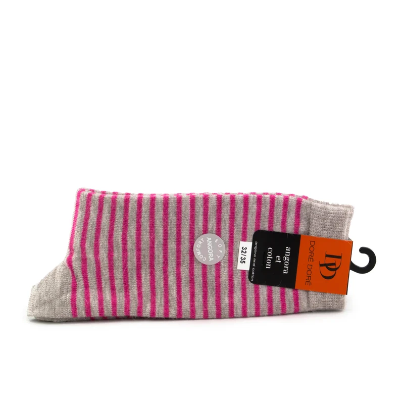 Calcetín corto gris/fucsia 467405 Doré Doré