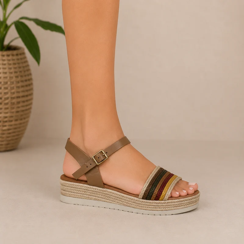 MUJER SANDALIA PLATAFORMA GAIA TAUPE