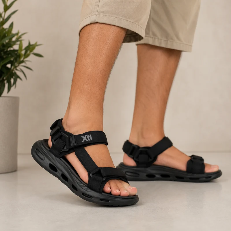HOMBRE SANDALIA CRO - TEX. NEGRO