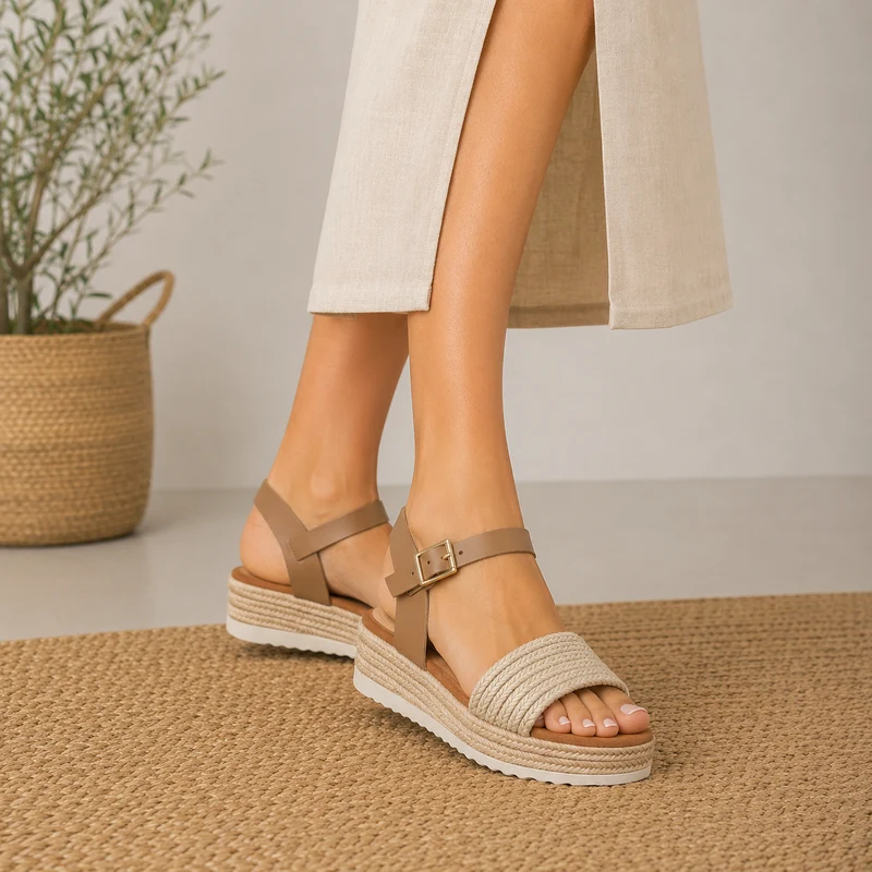 MUJER SANDALIA PLATAFORMA GAIA CAMEL