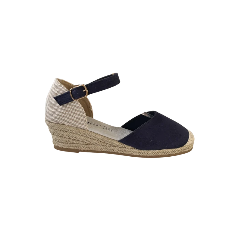 MUJER ESPARTO CUÑA NACAR NAVY