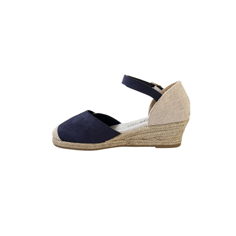 MUJER ESPARTO CUÑA NACAR NAVY