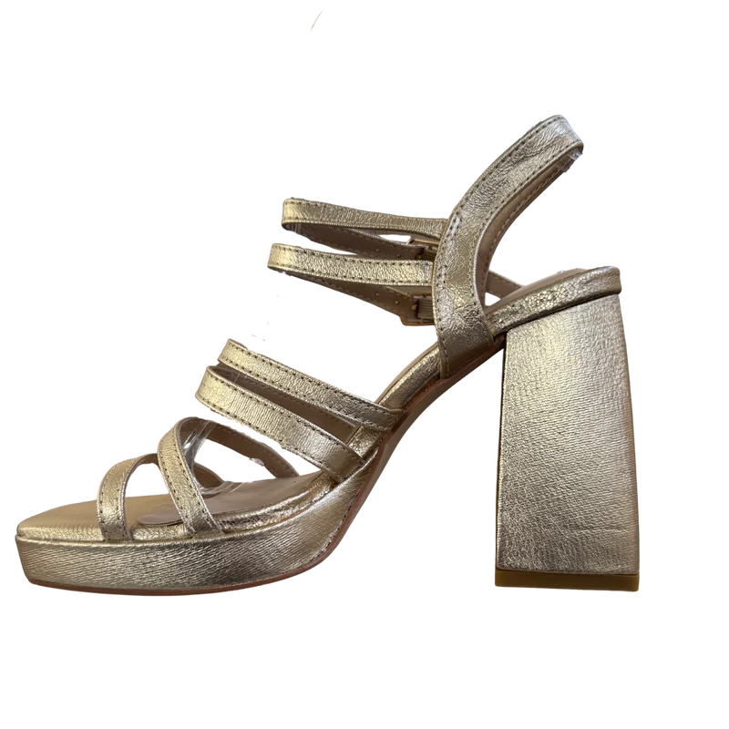 MUJER SANDALIA FIESTA PLATAFORMA ORO