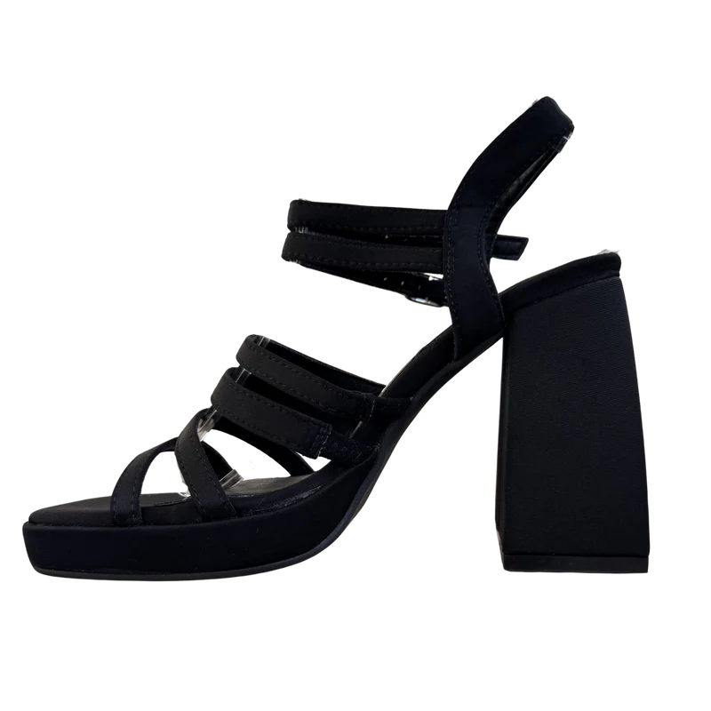 MUJER SANDALIA FIESTA PLATAFORMA NEGRO