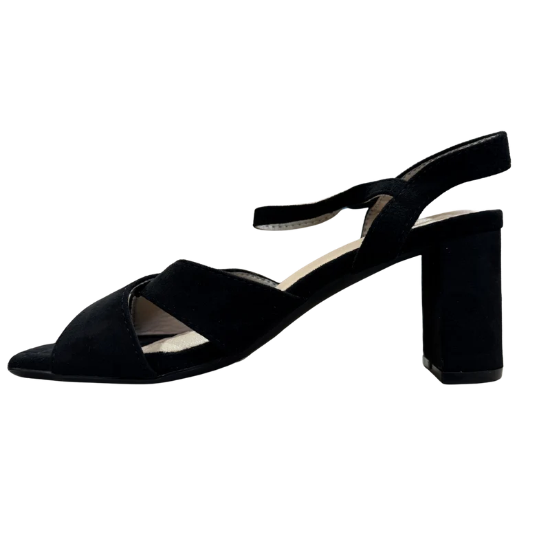 MUJER SANDALIA FIESTA TACON NEGRO