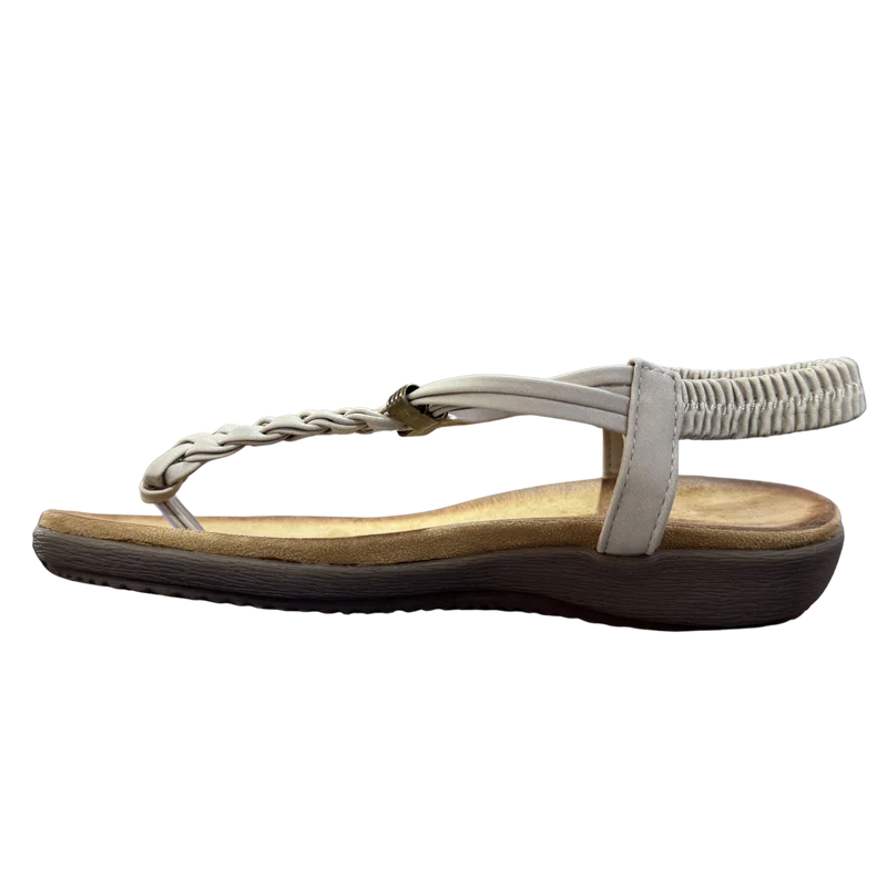 MUJER SANDALIA PLANA BEIGE