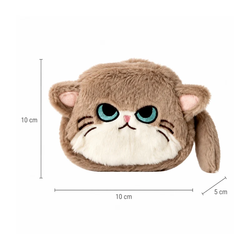 Miomu Cosmetiquera de Felpa, Gatito Grunón