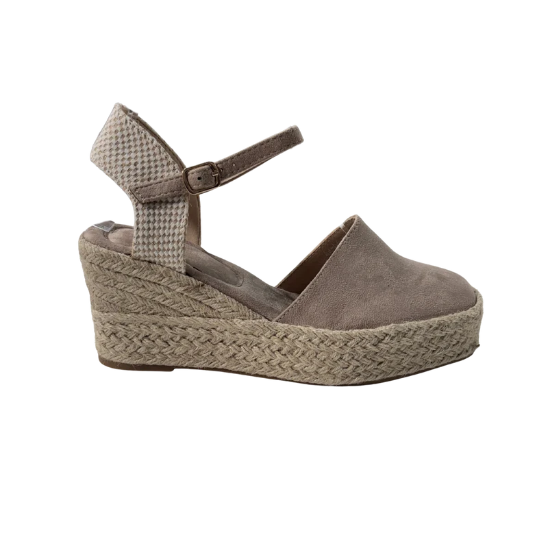 MUJER ESPARTO CUÑA BEIGE