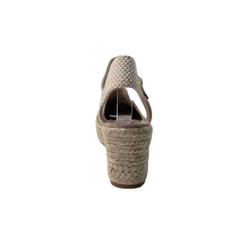 MUJER ESPARTO CUÑA BEIGE